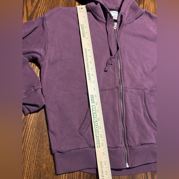 American Eagle Oversized full Zip Hoodie women’s XS jegging fit burgundy purple - Picture 10 of 14